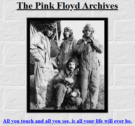 Thumbnail for a website titled 'The Pink Floyd Archive'